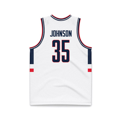 UConn - NCAA Men's Basketball : Samson Johnson - National Champions White Basketball Jersey
