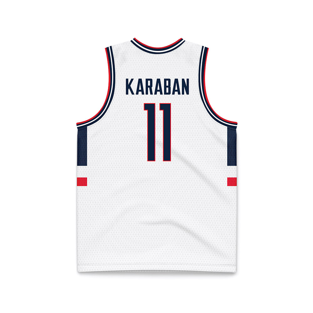 UConn - NCAA Men's Basketball : Alex Karaban - National Champions White Basketball Jersey
