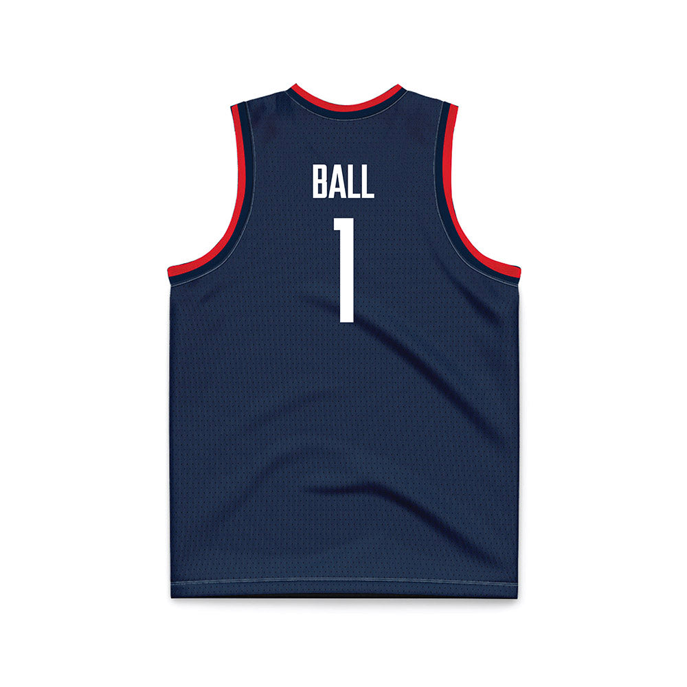UConn - NCAA Men's Basketball : Solo Ball - National Champions Navy Basketball Jersey