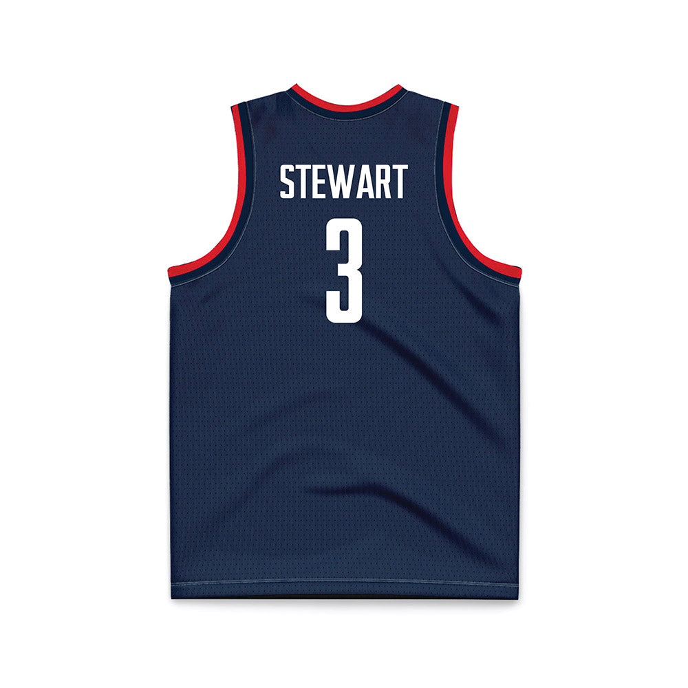 UConn - NCAA Men's Basketball : Jaylin Stewart - National Champions Navy Basketball Jersey