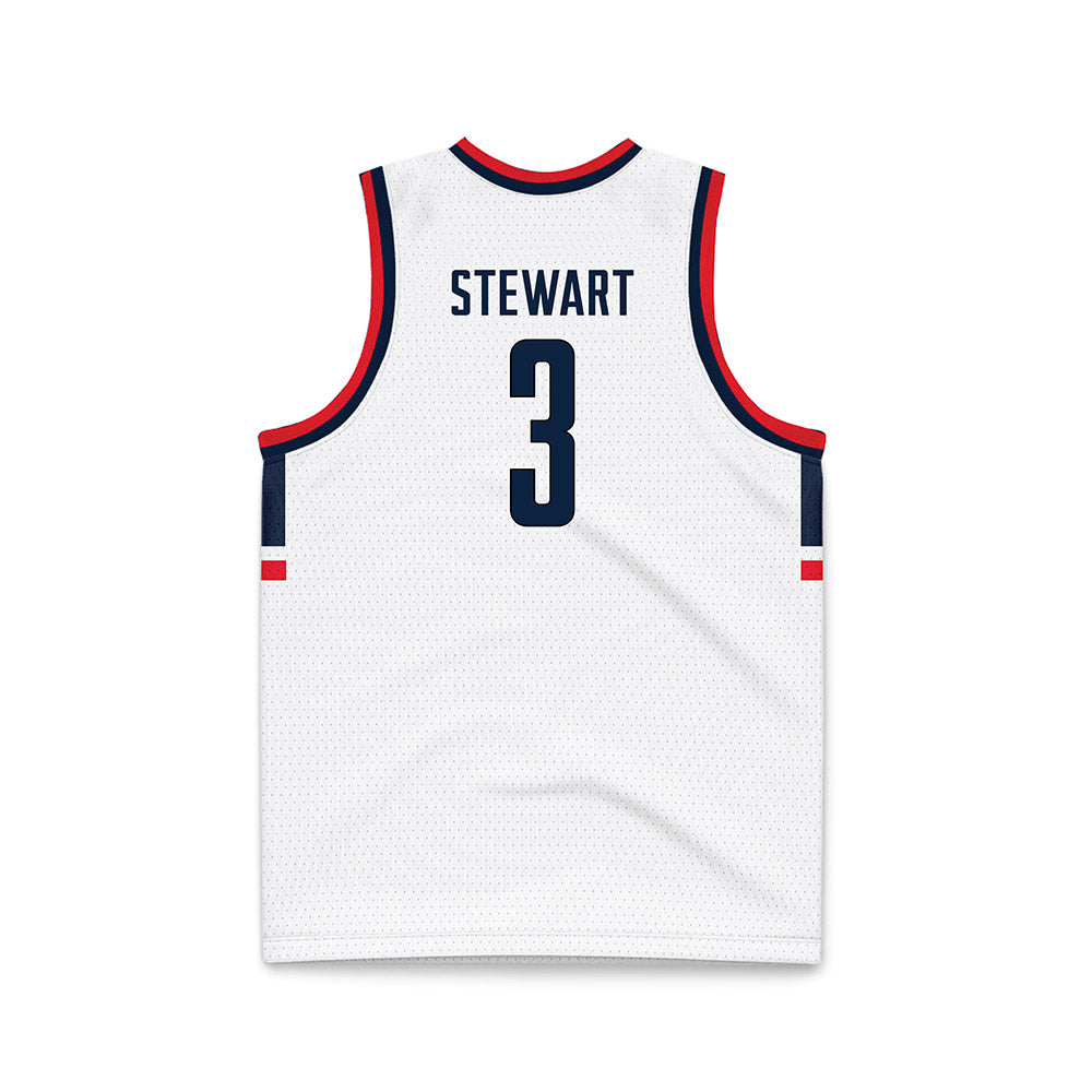 UConn - NCAA Men's Basketball : Jaylin Stewart - National Champions White Basketball Jersey