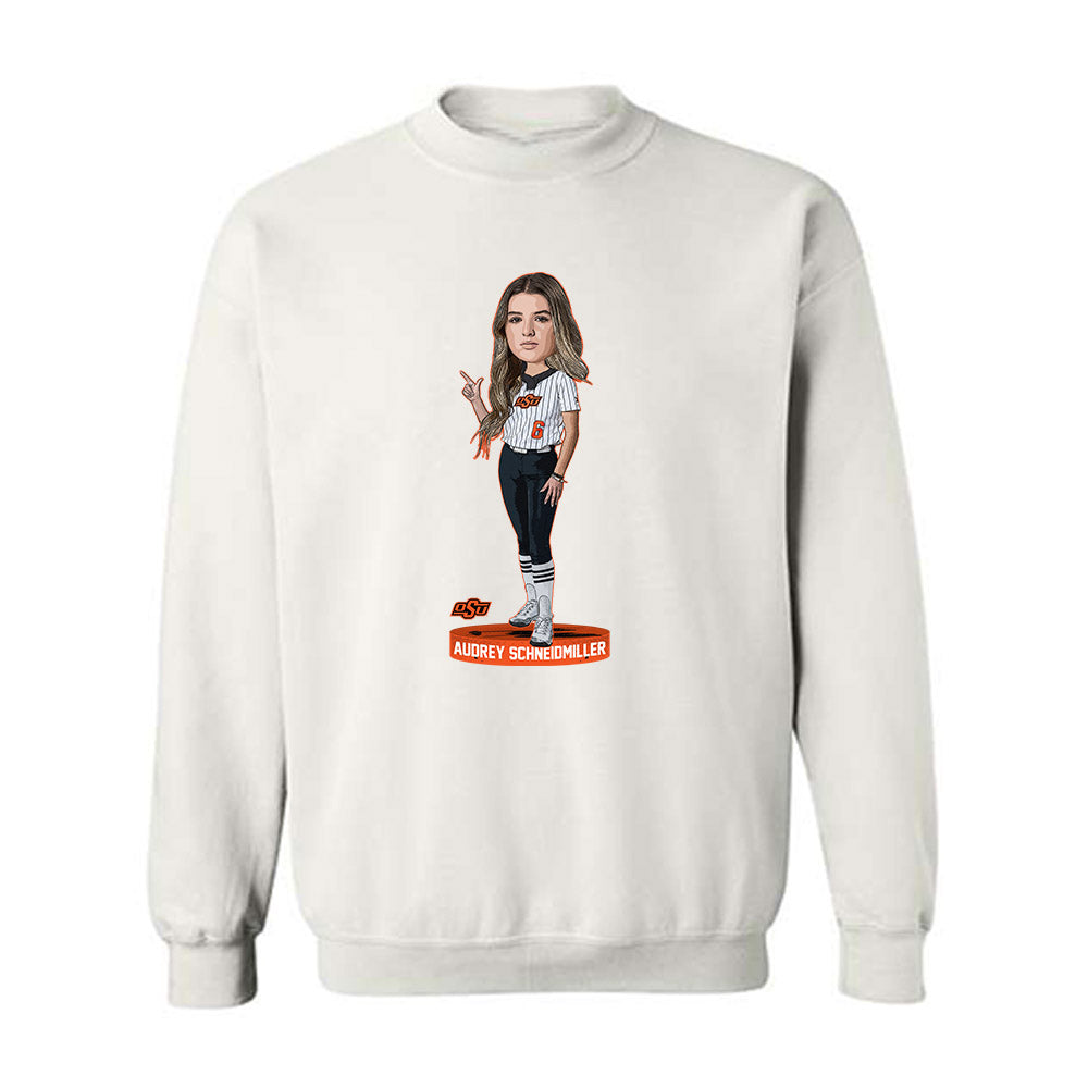 Oklahoma State - NCAA Softball : Audrey Schneidmiller - Crewneck Sweatshirt Individual Caricature