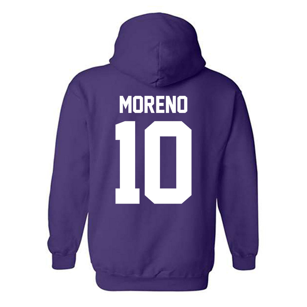 Northwestern - NCAA Women's Basketball : Sandra Moreno - Sports Shersey Hooded Sweatshirt-1