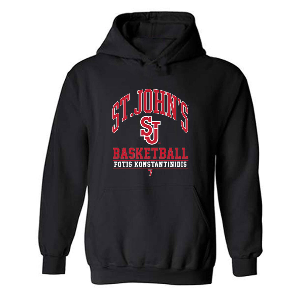 St. Johns - NCAA Men's Basketball : Fotis Konstantinidis - Classic Fashion Shersey Hooded Sweatshirt-0