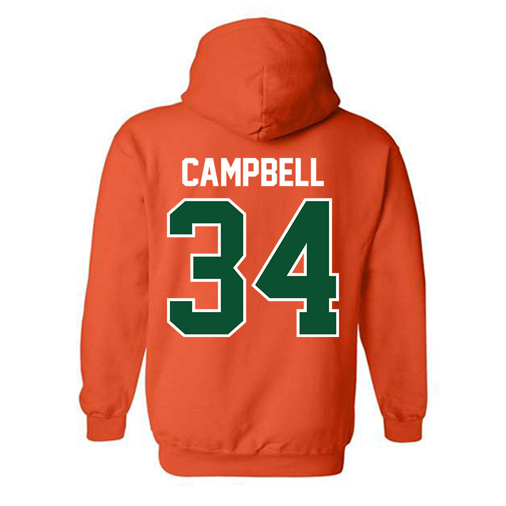 Miami - NCAA Football : Jordan Campbell - Classic Shersey Hooded Sweatshirt-1