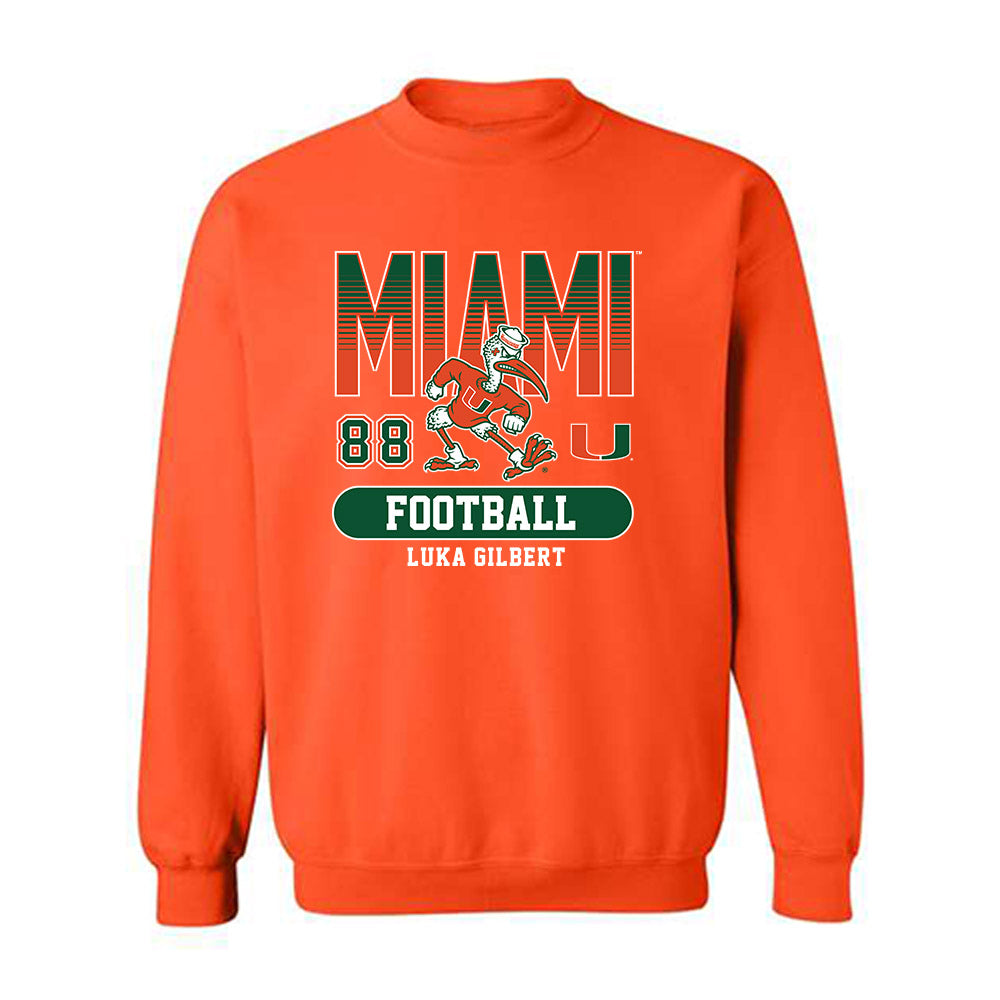 Miami - NCAA Football : Luka Gilbert - Classic Fashion Shersey Crewneck Sweatshirt-0