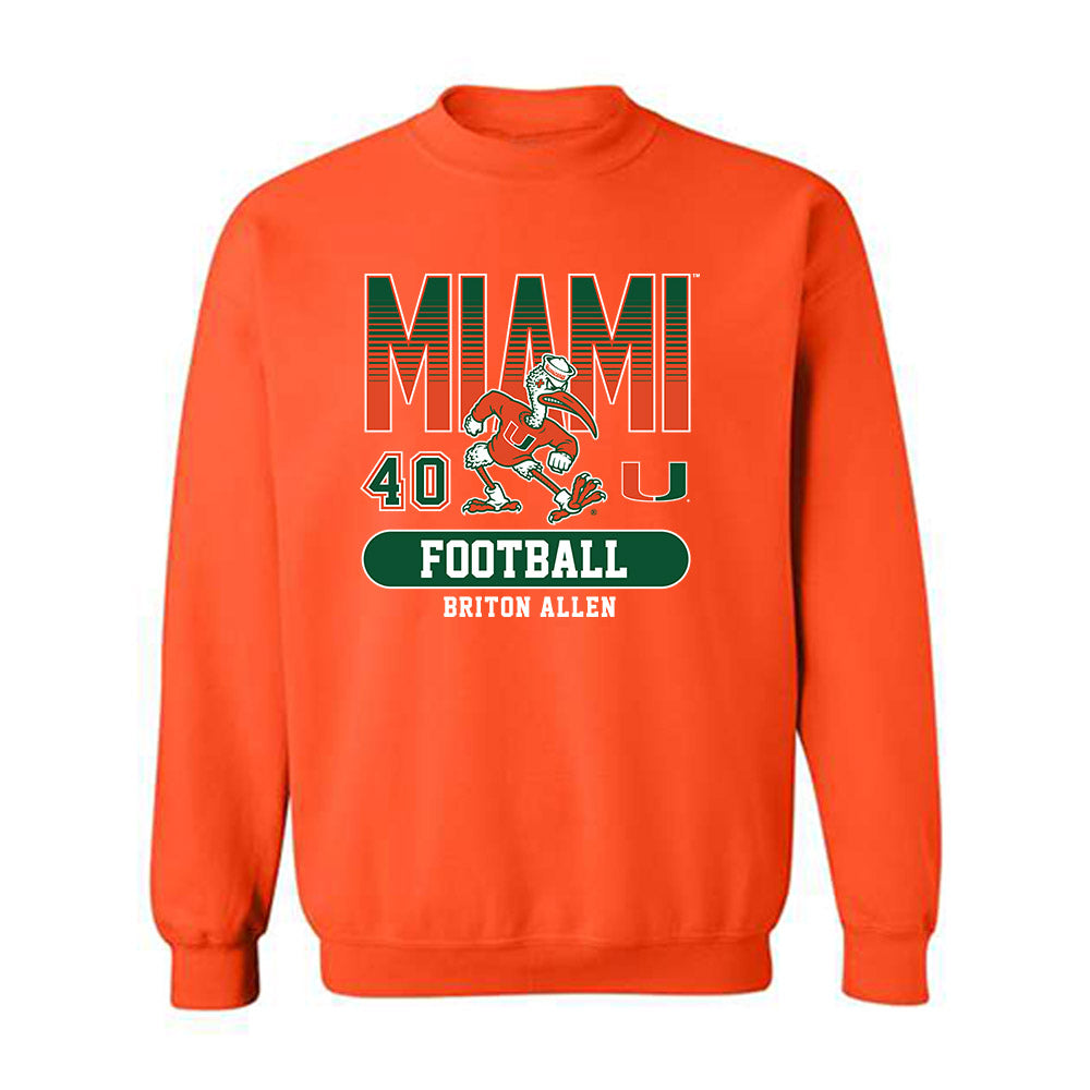 Miami - NCAA Football : Briton Allen - Classic Fashion Shersey Crewneck Sweatshirt-0