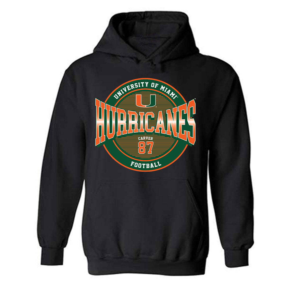 Miami - NCAA Football : Hunter Carver - Classic Fashion Shersey Hooded Sweatshirt-0