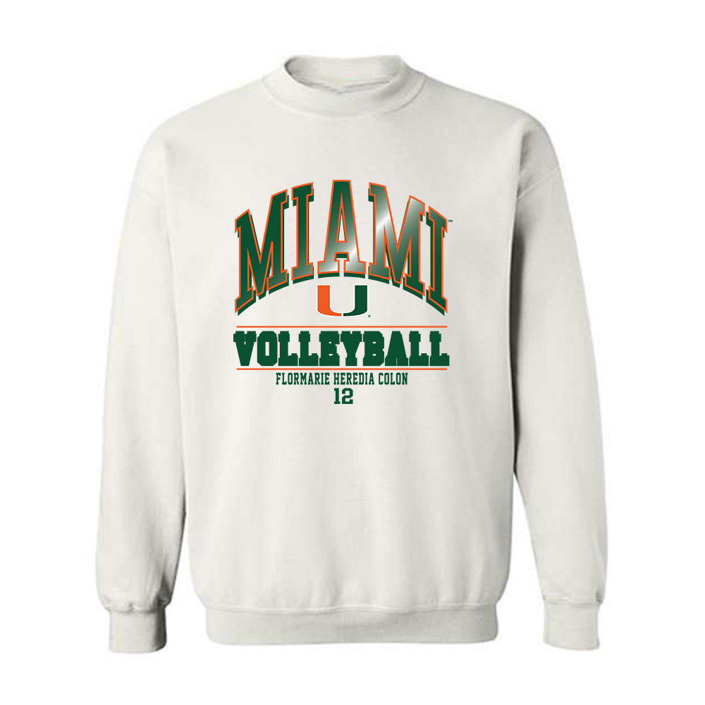 Miami - NCAA Women's Volleyball : Flormarie Heredia Colon - Classic Fashion Shersey Crewneck Sweatshirt-0