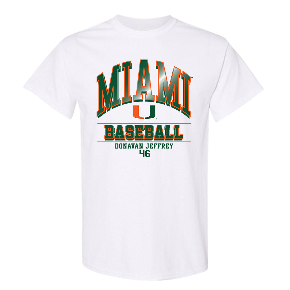 Miami - NCAA Baseball : Donavan Jeffrey - Classic Fashion Shersey T-Shirt-0