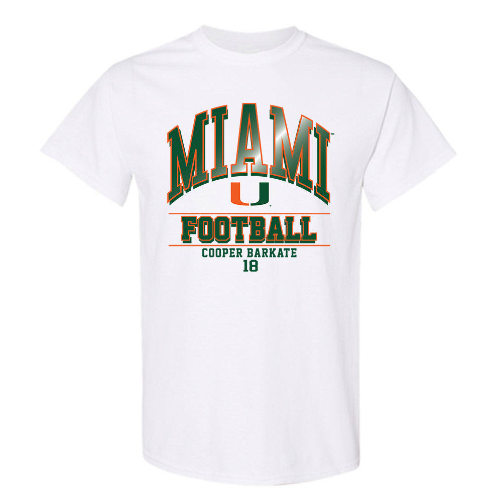 Miami - NCAA Football : Cooper Barkate - Classic Fashion Shersey T-Shirt-0