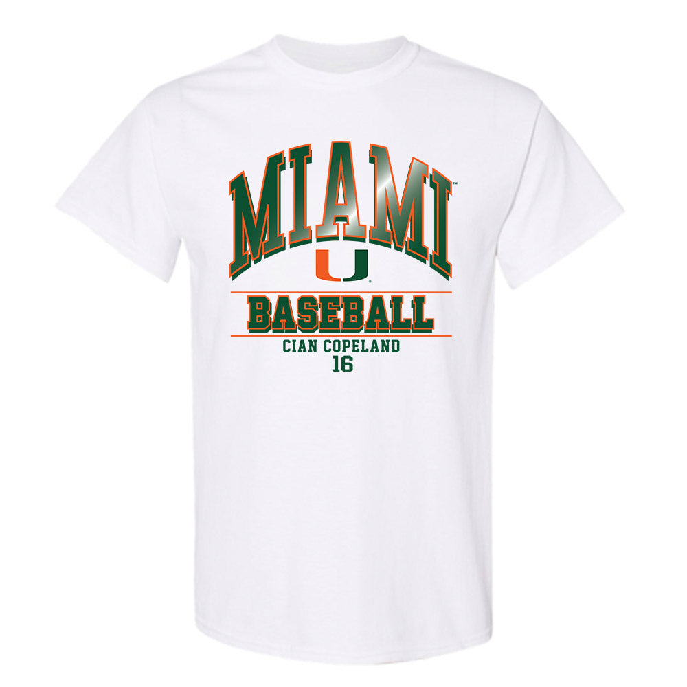 Miami - NCAA Baseball : Cian Copeland - Classic Fashion Shersey T-Shirt-0