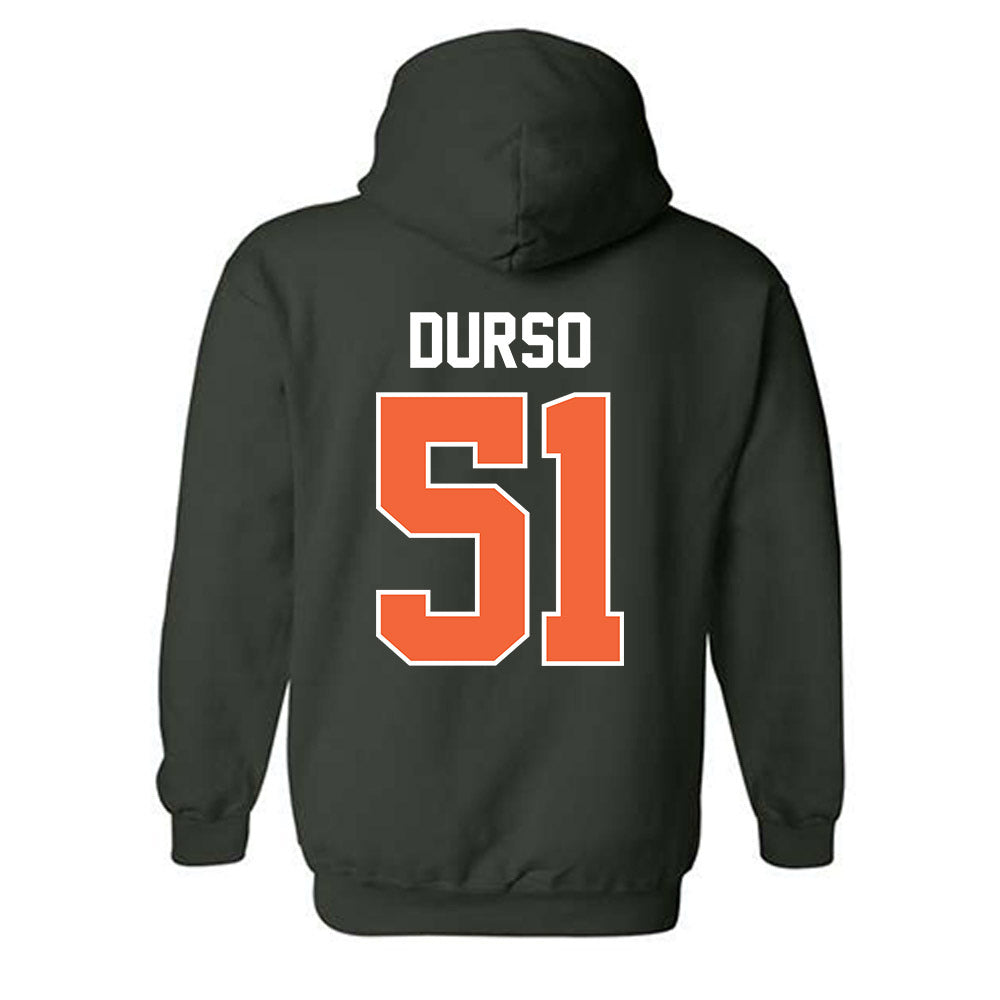Miami - NCAA Baseball : Jack Durso - Sports Shersey Hooded Sweatshirt-1