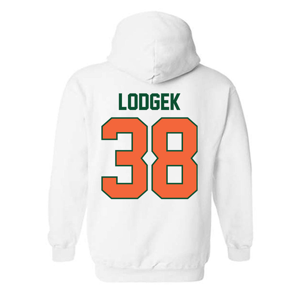 Miami - NCAA Baseball : Jake Lodgek - Sports Shersey Hooded Sweatshirt-1