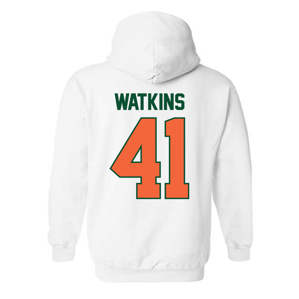 Miami - NCAA Baseball : Jailen Watkins - Sports Shersey Hooded Sweatshirt-1