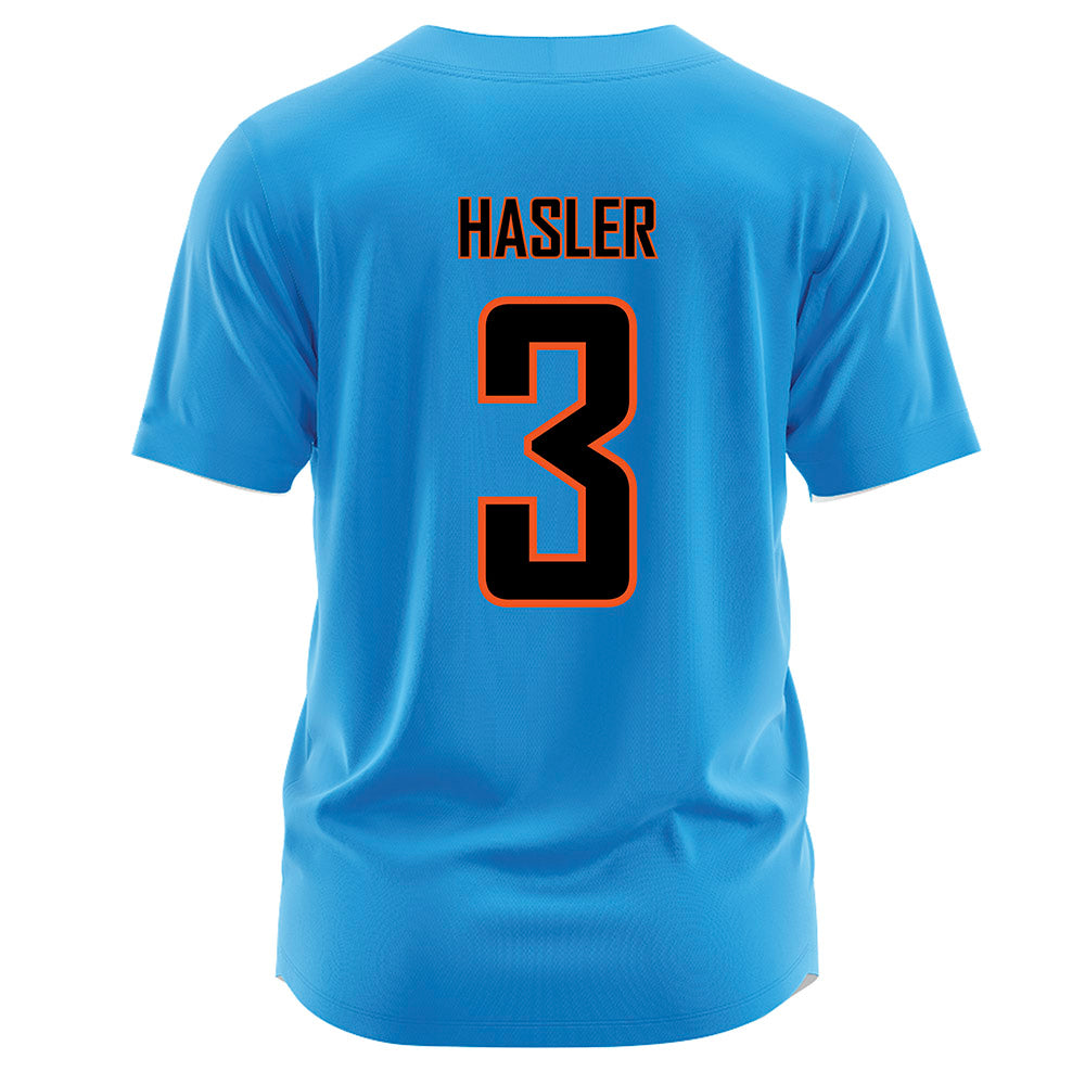 Oklahoma State - NCAA Softball : Amanda Hasler - Blue Jersey-1