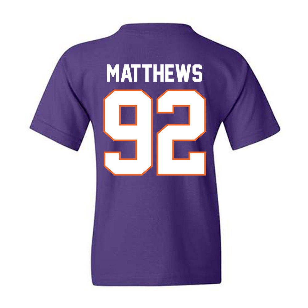 Clemson - NCAA Football : Levi Matthews - Classic Shersey Youth T-Shirt-1