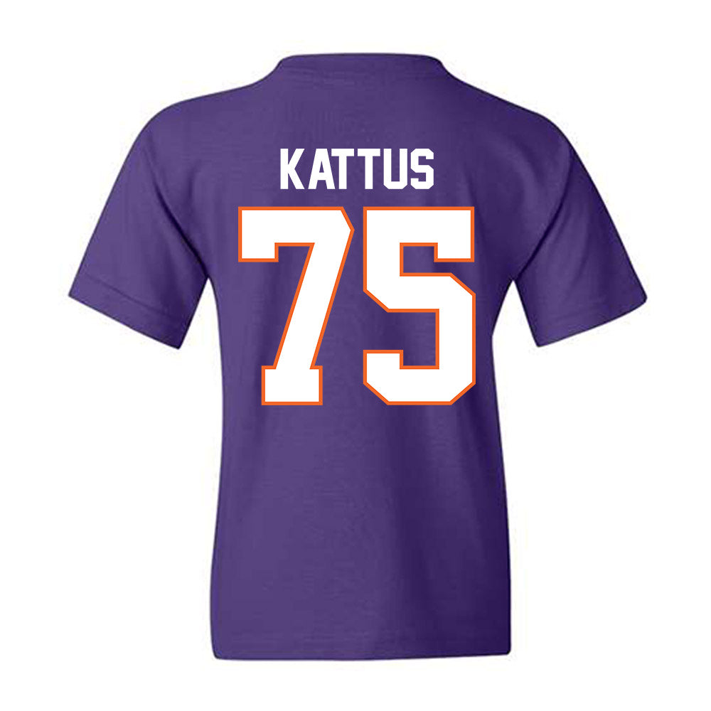 Clemson - NCAA Football : Tucker Kattus - Classic Shersey Youth T-Shirt-1