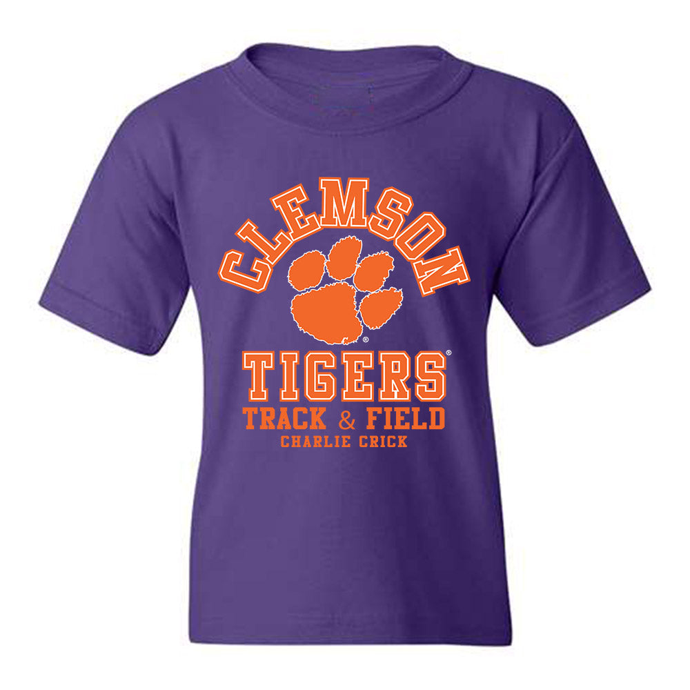 Clemson - NCAA Men's Track & Field : Charlie Crick - Youth T-Shirt