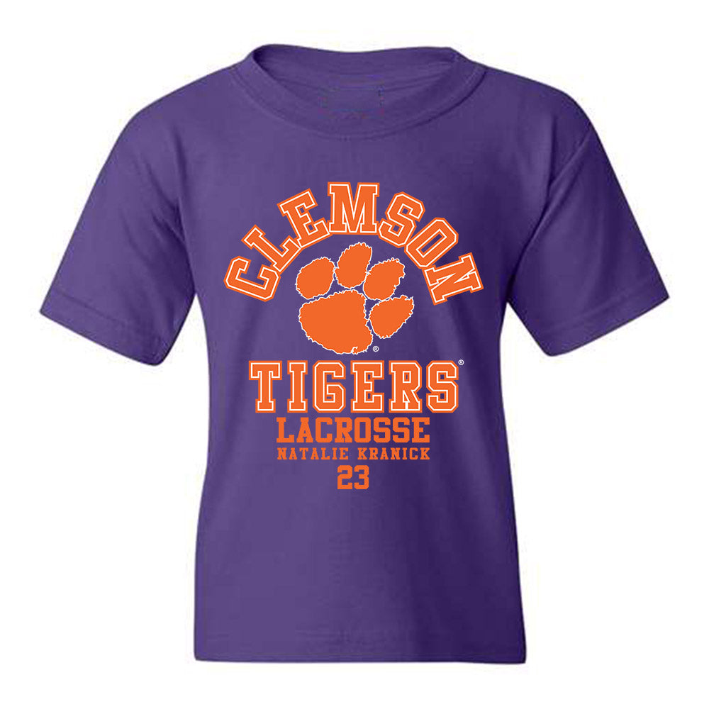 Clemson - NCAA Women's Lacrosse : Natalie Kranick - Youth T-Shirt