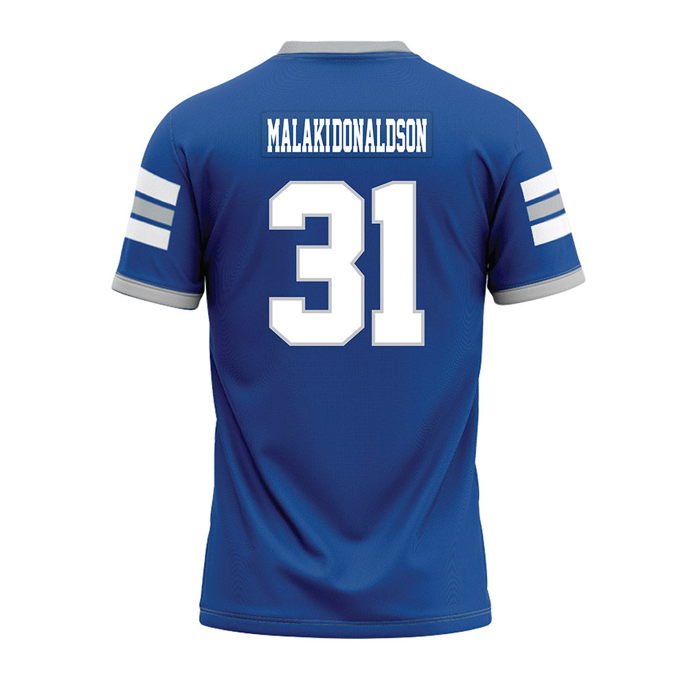 MTSU - NCAA Football : Mathias Malaki-Donaldson - Blue Premium Football Jersey-1