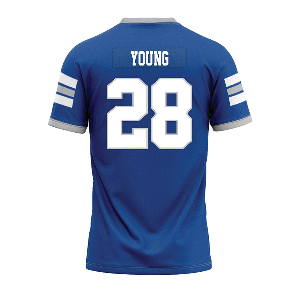 MTSU - NCAA Football : Alan Young - Blue Premium Football Jersey-1