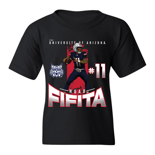 Arizona - NCAA Football : Noah Fifita - Youth T-Shirt Individual Caricature