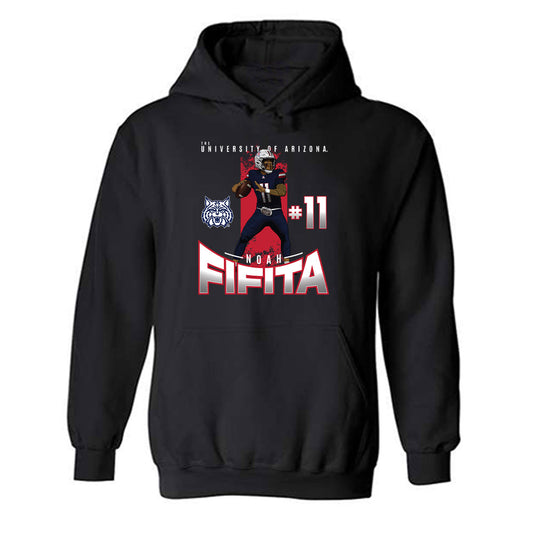 Arizona - NCAA Football : Noah Fifita - Hooded Sweatshirt Individual Caricature