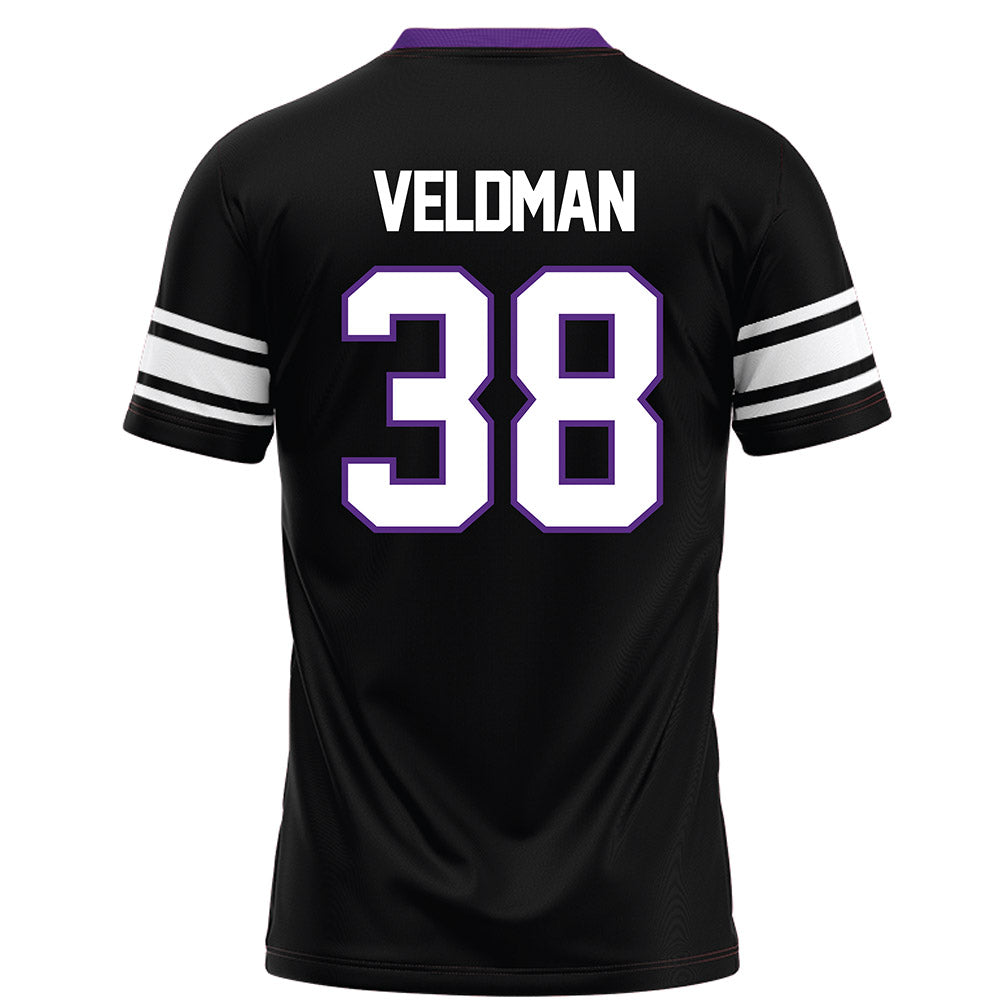 Northwestern - NCAA Football : Joshua Veldman - Black Football Jersey-1