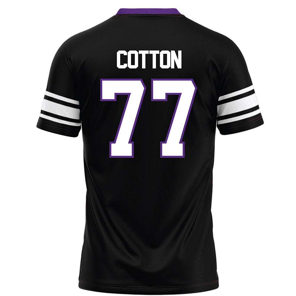 Northwestern - NCAA Football : Idrys Cotton - Black Football Jersey-1