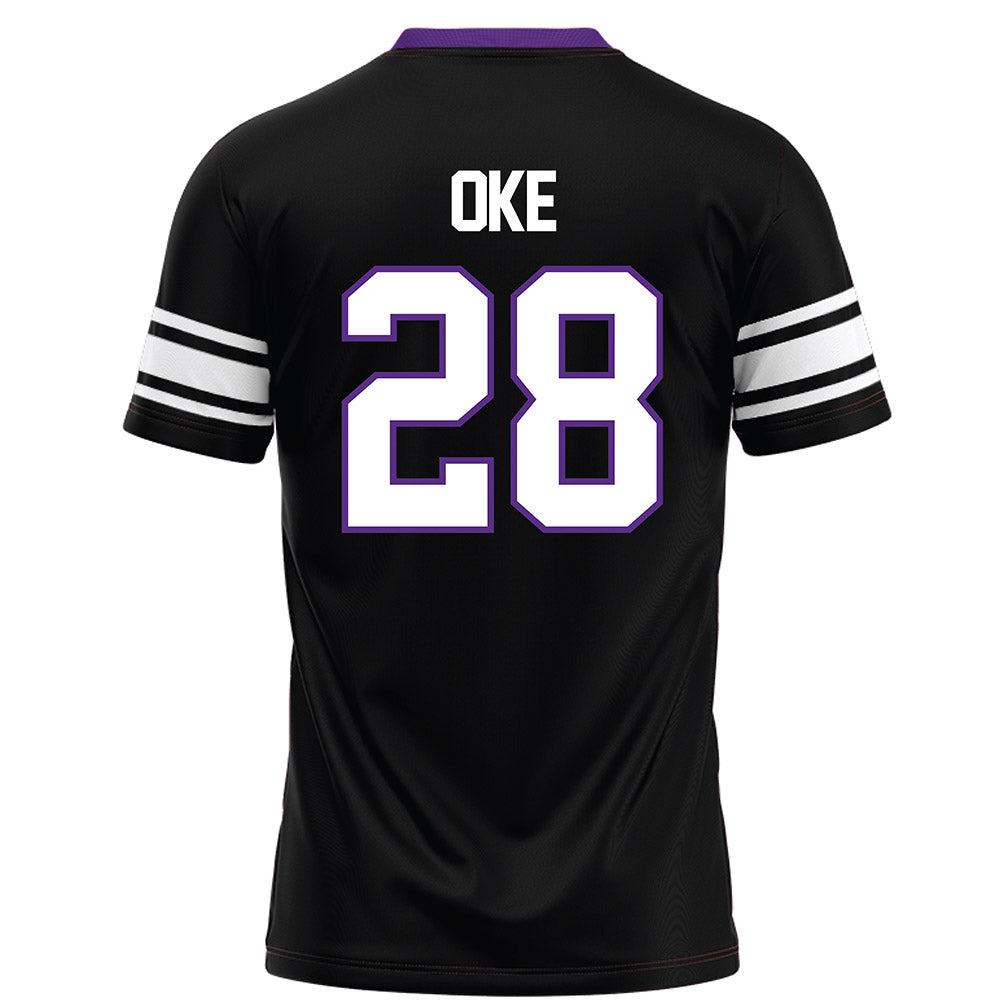 Northwestern - NCAA Football : Timi Oke - Black Football Jersey-1