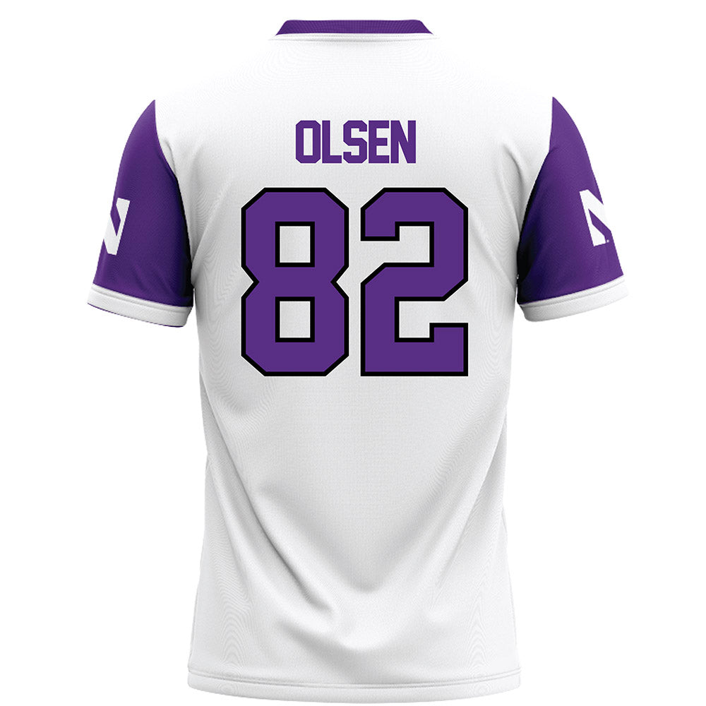 Northwestern - NCAA Football : Jack Olsen - White Football Jersey