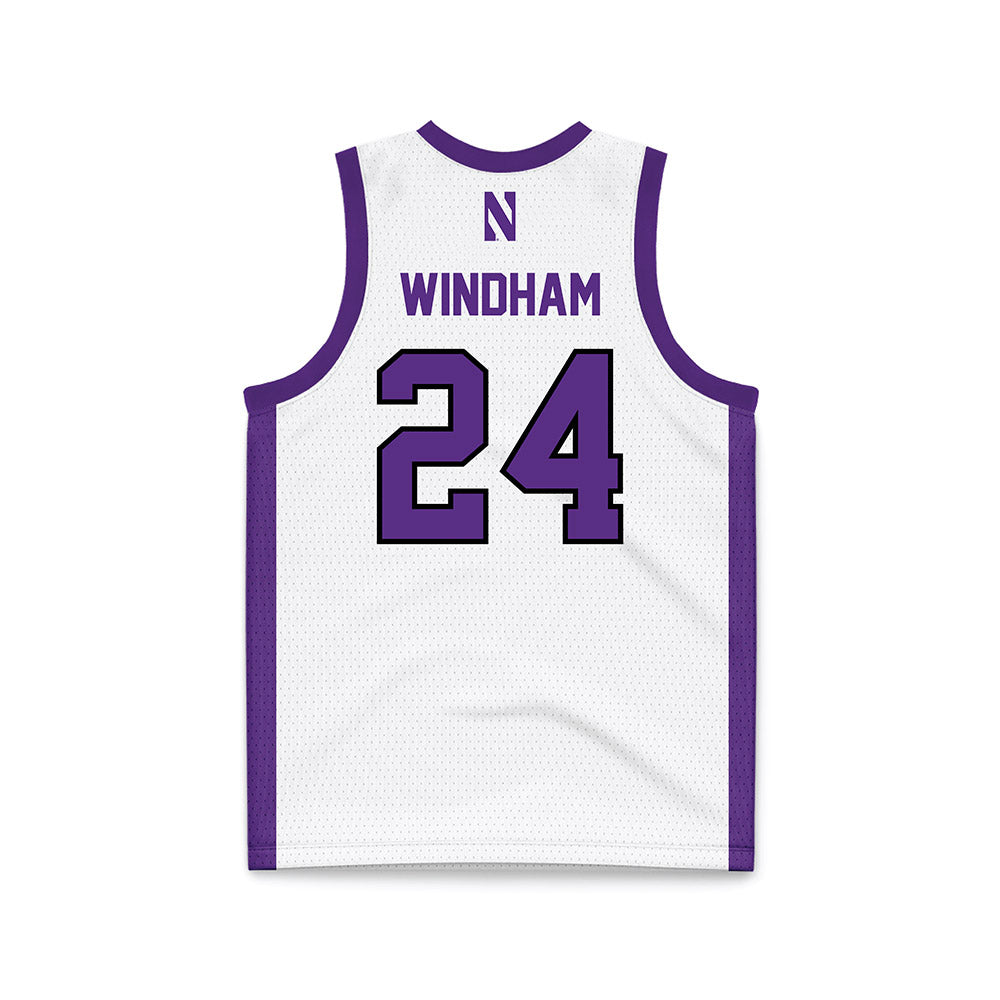 Northwestern - NCAA Men's Basketball : KJ Windham - White Basketball Jersey