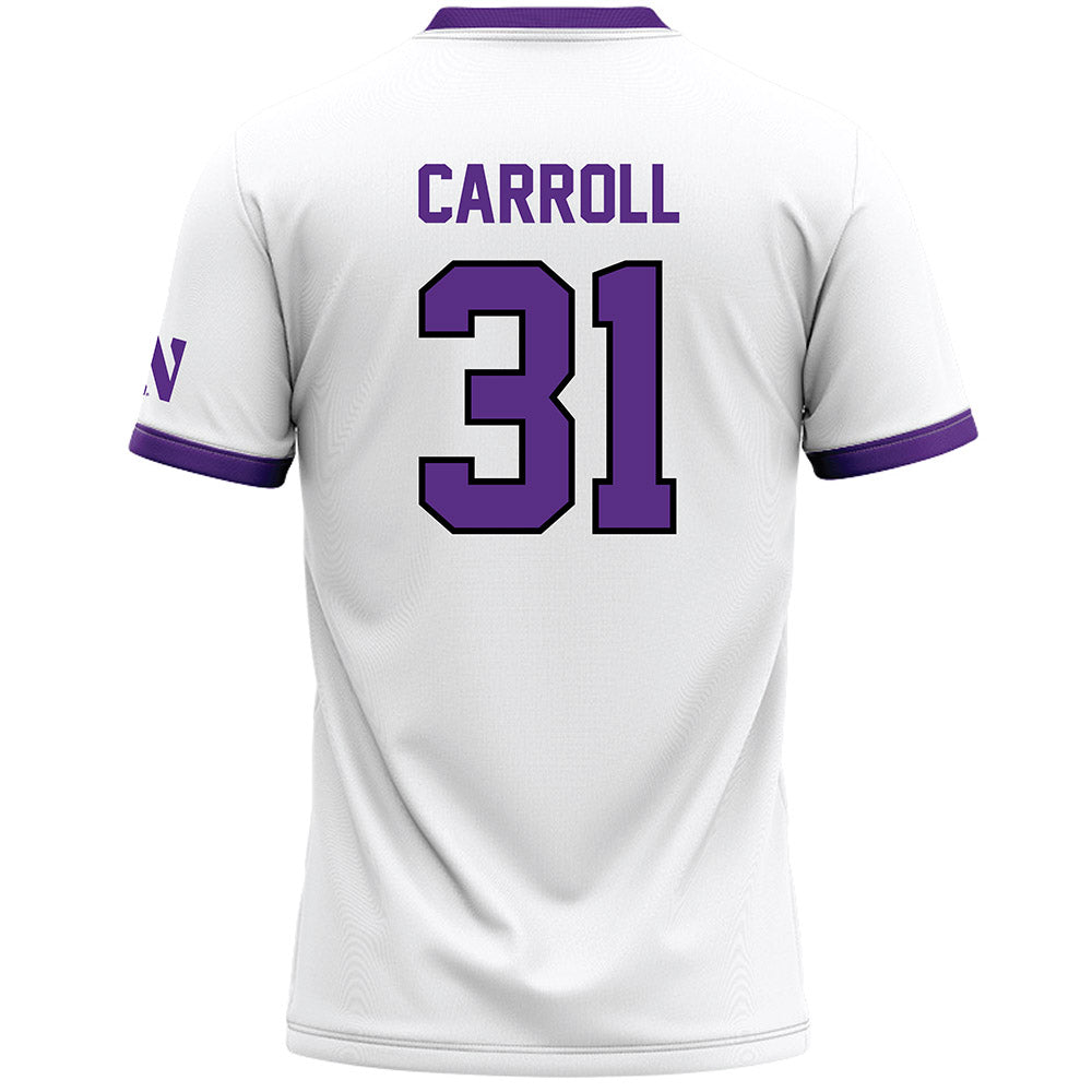 Northwestern - NCAA Women's Lacrosse : Mary Carroll - White Lacrosse Jersey -1