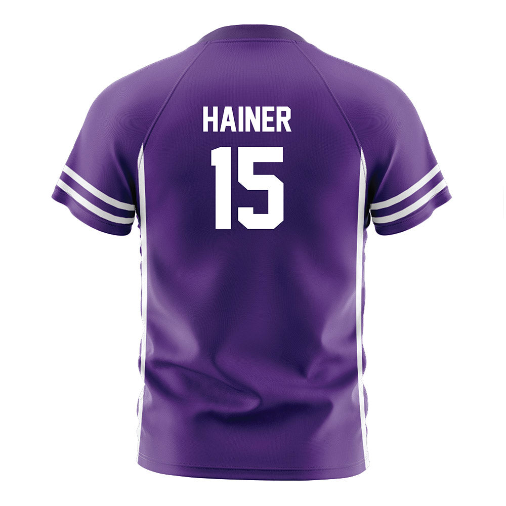 Northwestern - NCAA Men's Soccer : Doug Hainer - Purple Soccer Jersey-1