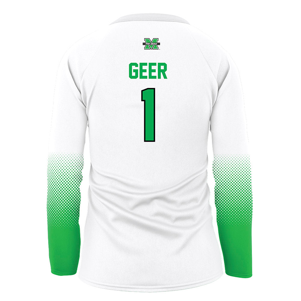 Marshall - NCAA Women's Volleyball : Audrey Geer - White Volleyball Jersey-1