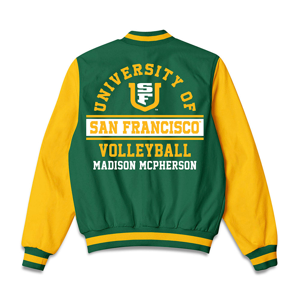 USFCA - NCAA Women's Volleyball : Madison McPherson - Bomber Jacket-1