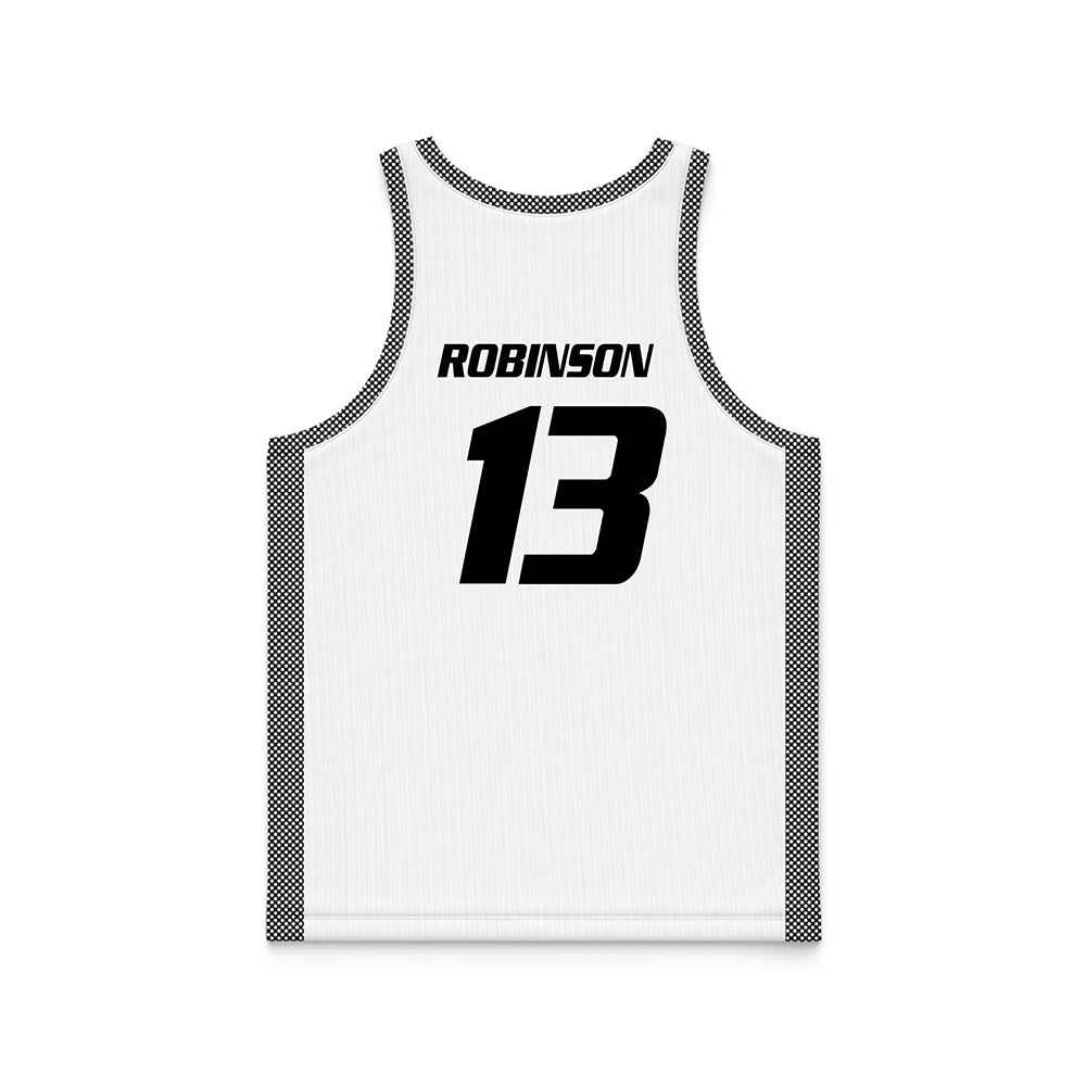 Bryant - NCAA Men's Basketball : Jakai Robinson - White Basketball Jersey-1