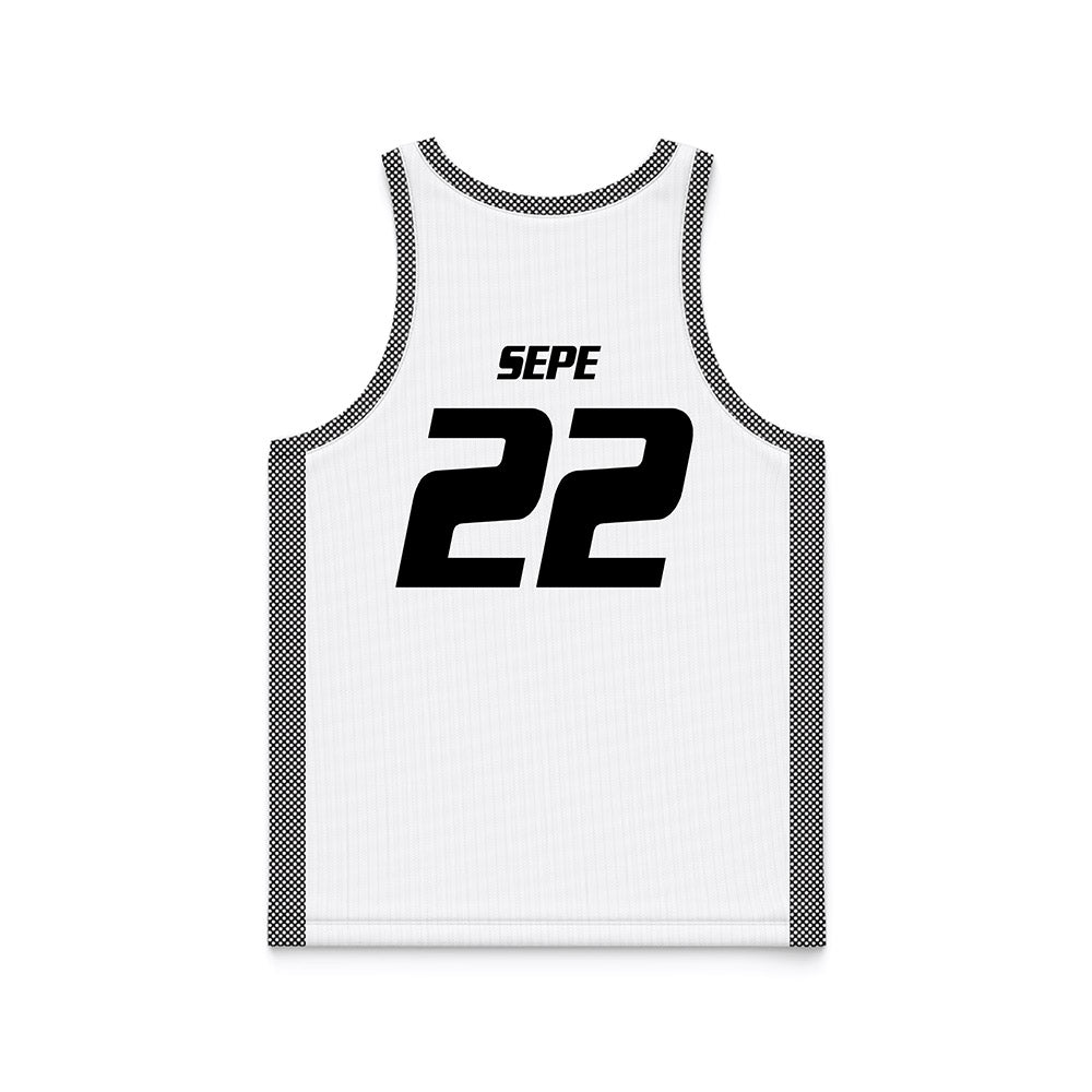 Bryant - NCAA Men's Basketball : Jason Sepe - White Basketball Jersey-1