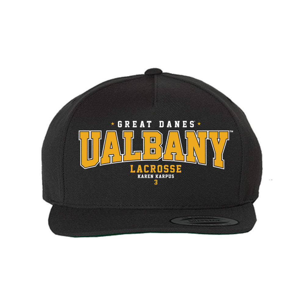 Albany - NCAA Women's Lacrosse : Karen Karpus - Snapback Hat-0