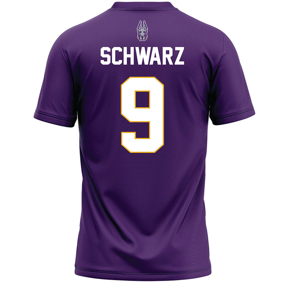 Albany - NCAA Men's Lacrosse : CJ Schwarz - Purple Lacrosse Jersey-1