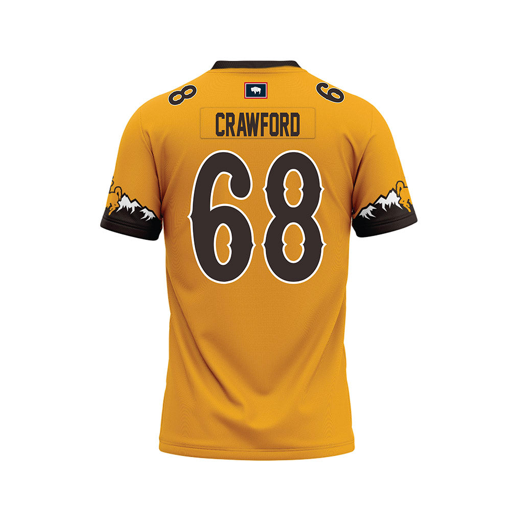 Wyoming - NCAA Football : Cody Crawford - Gold Premium Football Jersey