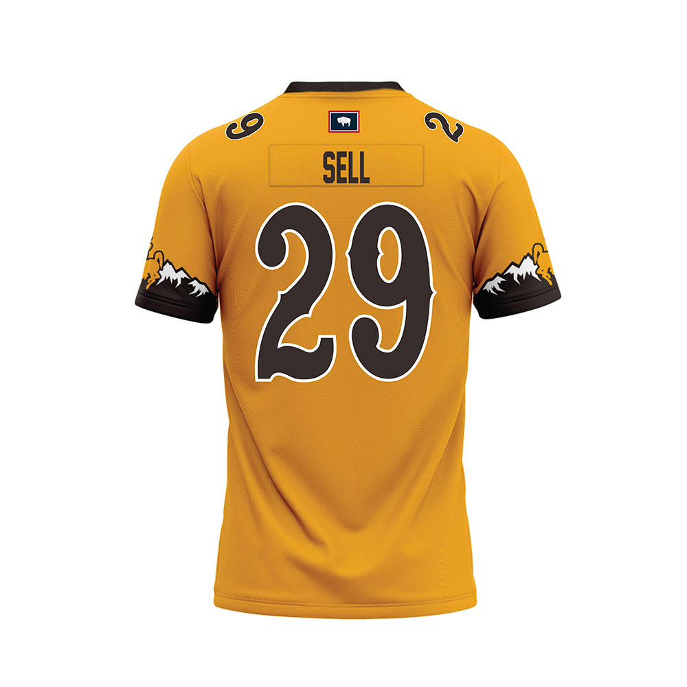 Wyoming - NCAA Football : Isaac Sell - Gold Premium Football Jersey