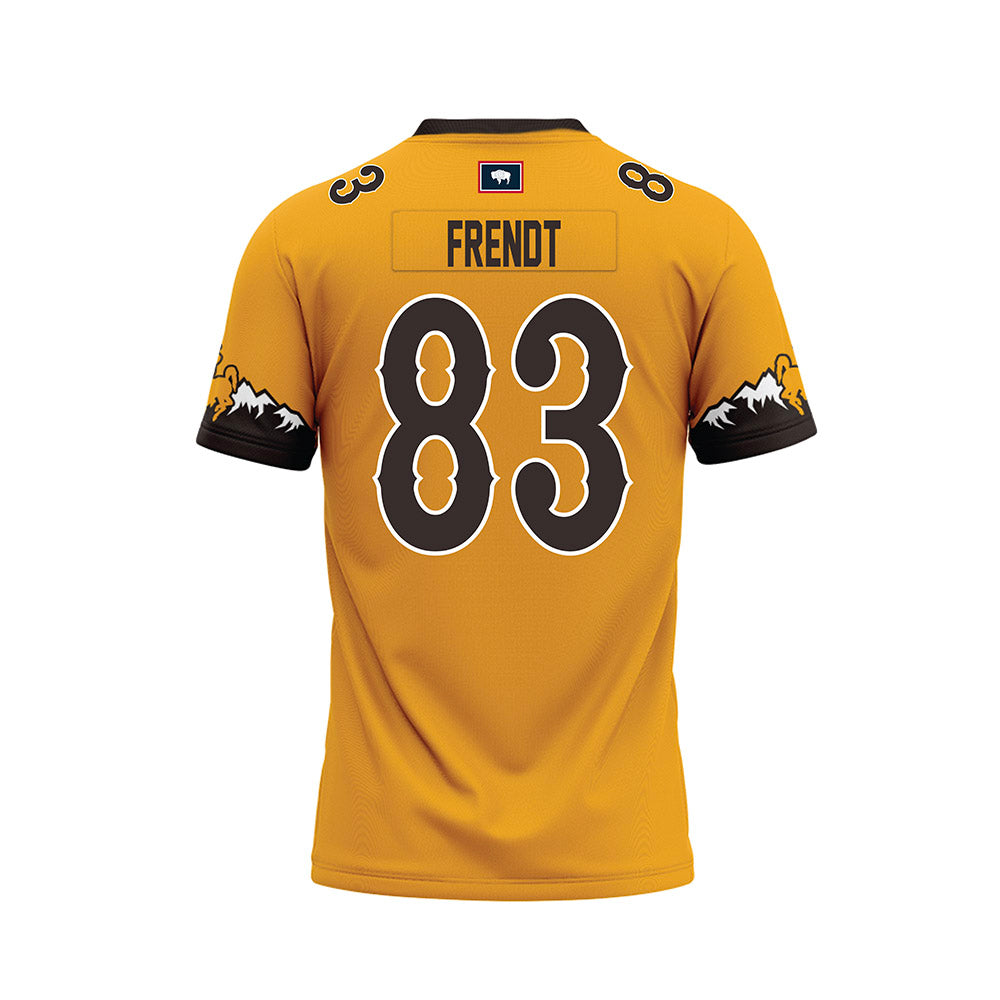 Wyoming - NCAA Football : Kyle Frendt - Gold Premium Football Jersey-1