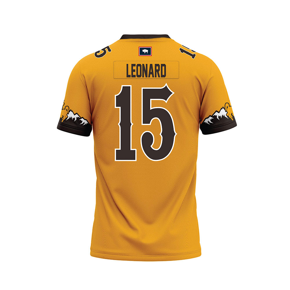 Wyoming - NCAA Football : David Leonard - Gold Premium Football Jersey