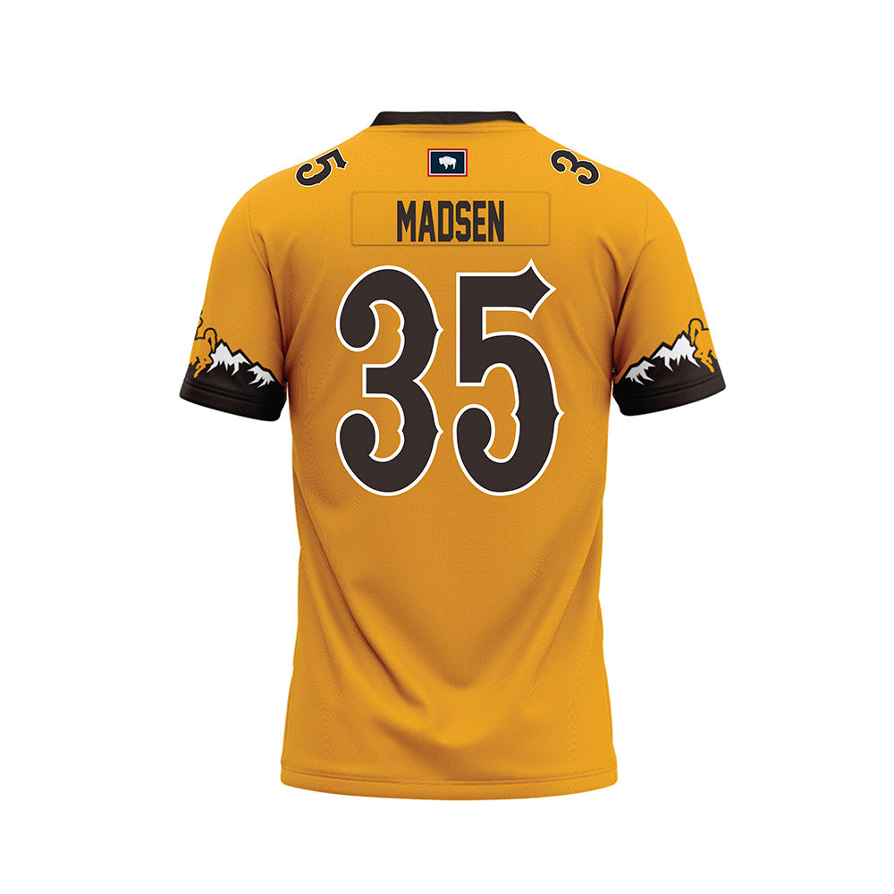 Wyoming - NCAA Football : Kimball Madsen - Gold Football Jersey
