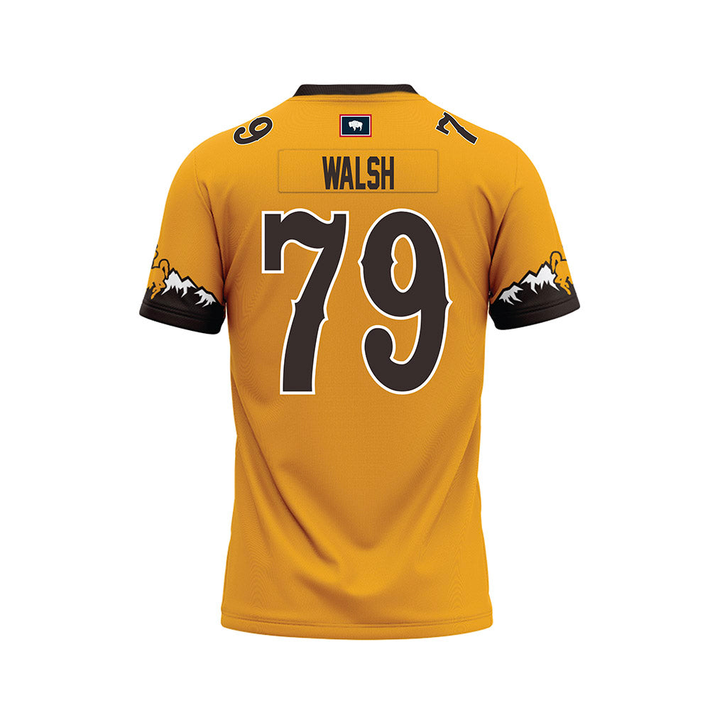 Wyoming - NCAA Football : Jack Walsh - Gold Premium Football Jersey