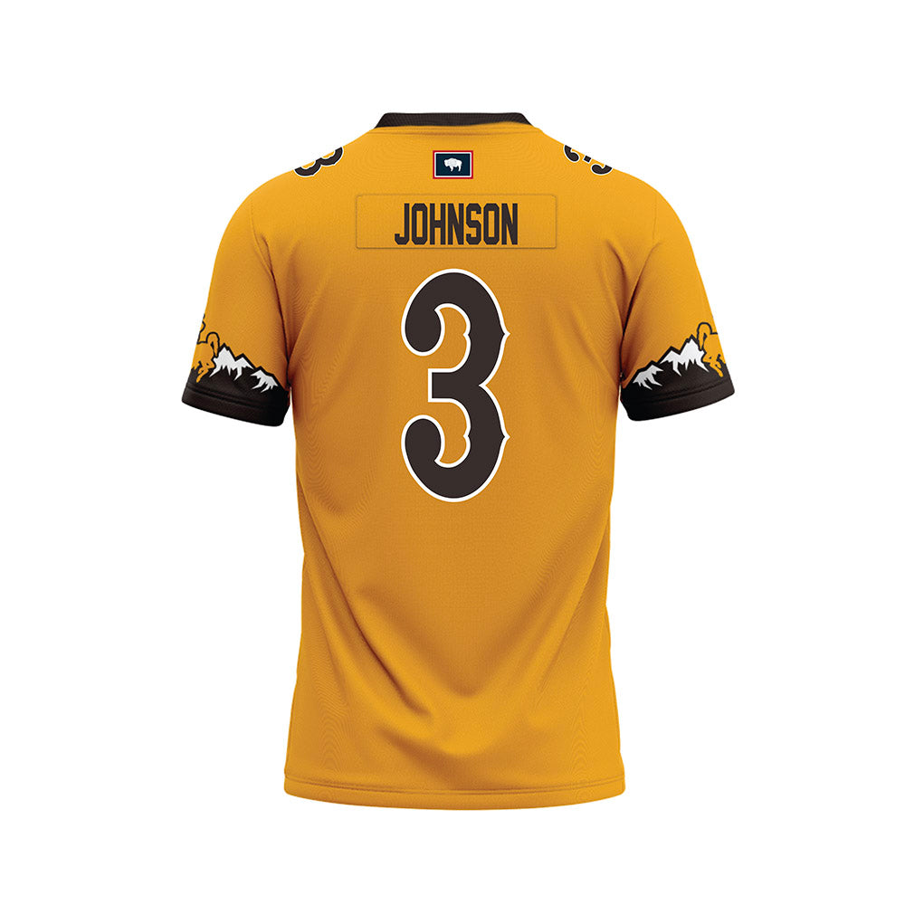 Wyoming - NCAA Football : Andrew Johnson - Gold Football Jersey