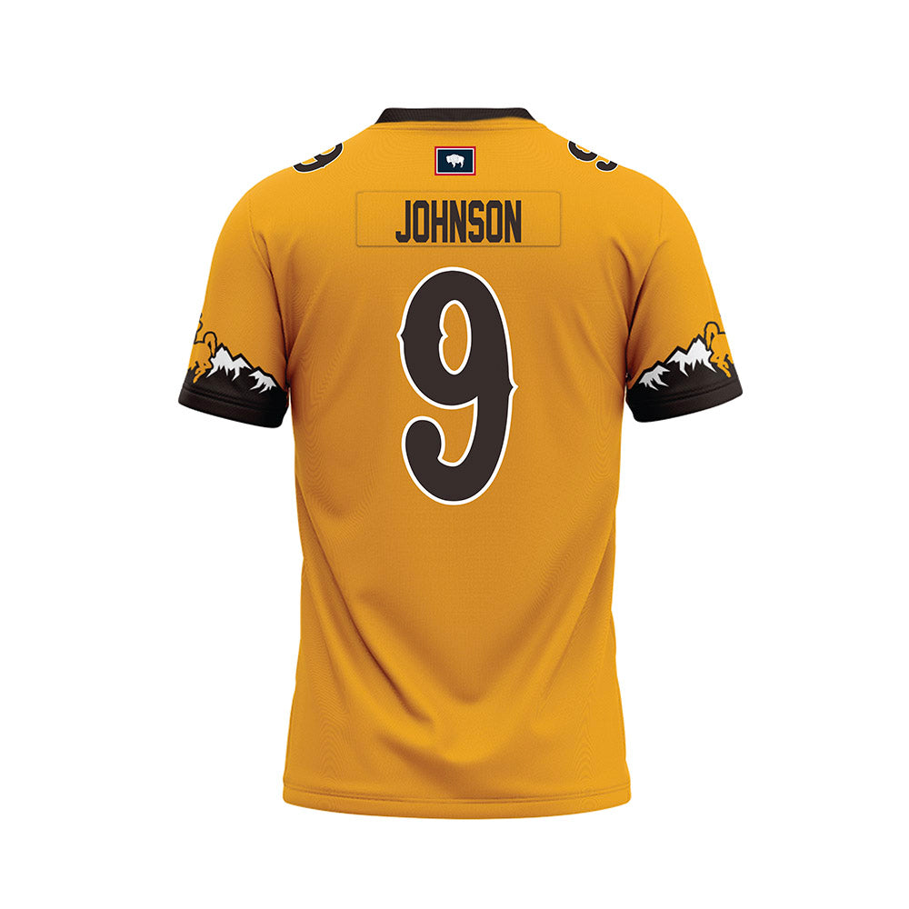 Wyoming - NCAA Football : Brayden Johnson - Gold Premium Football Jersey-1