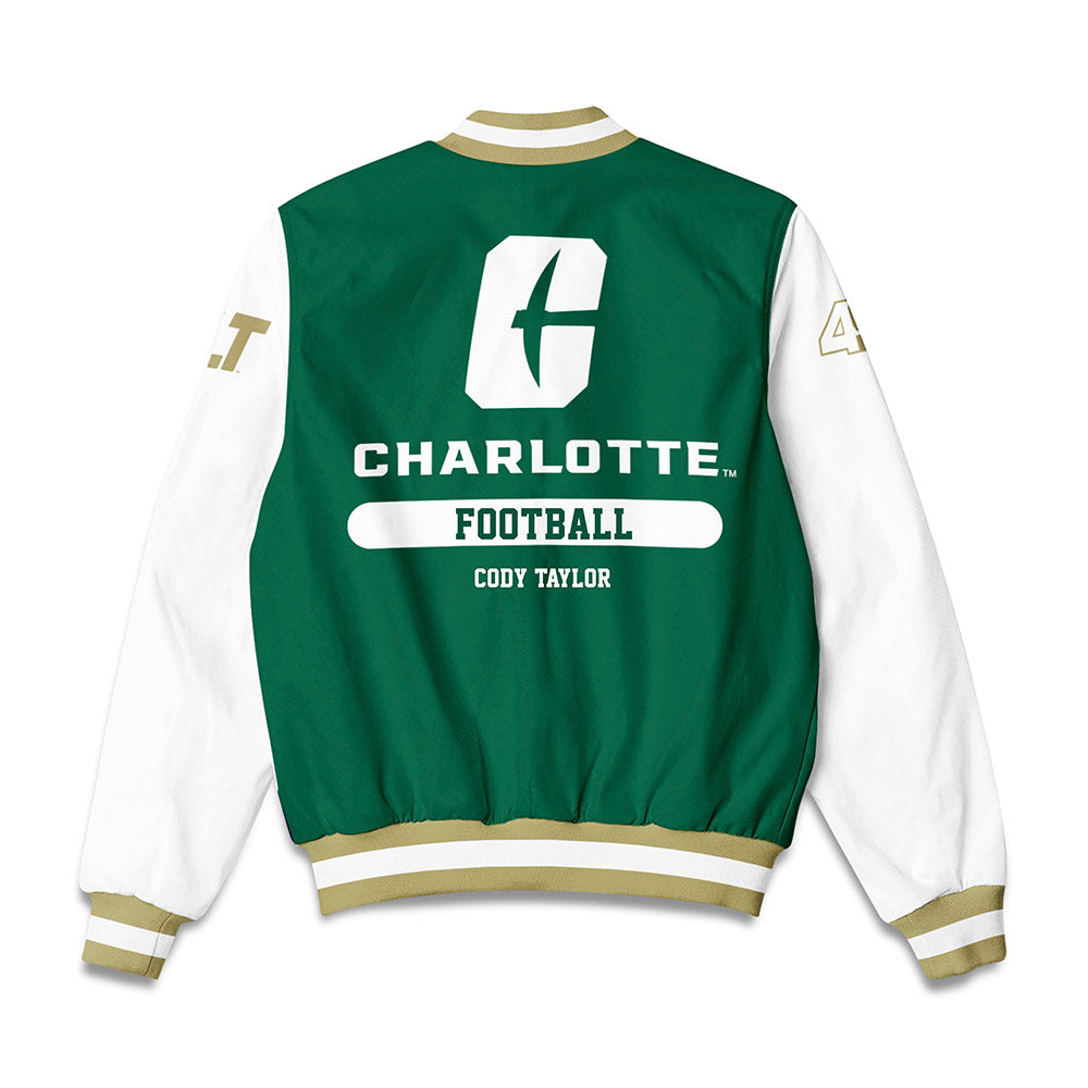 UNC Charlotte - NCAA Football : Cody Taylor - Bomber Jacket-1